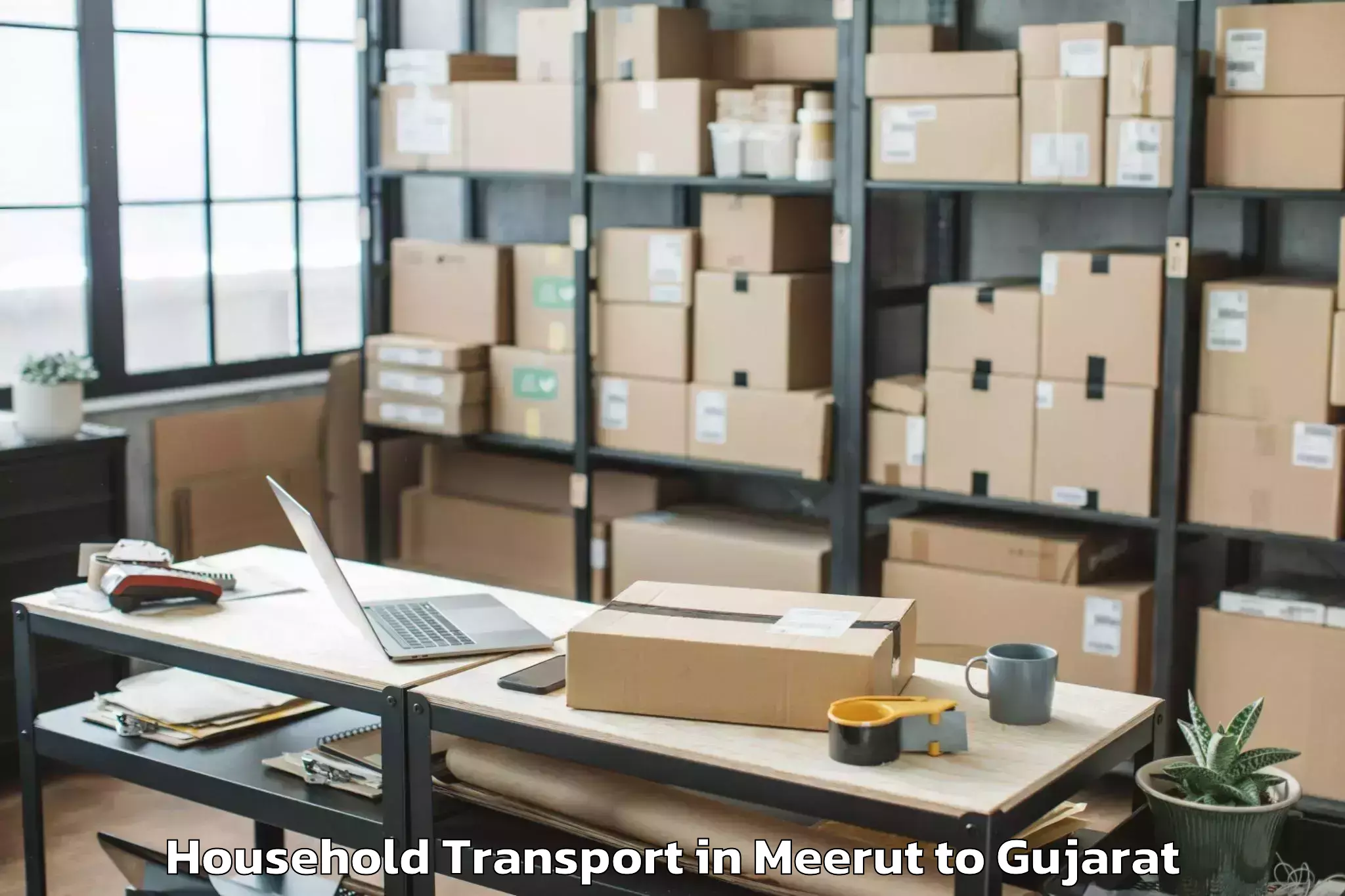 Affordable Meerut to Palitana Household Transport